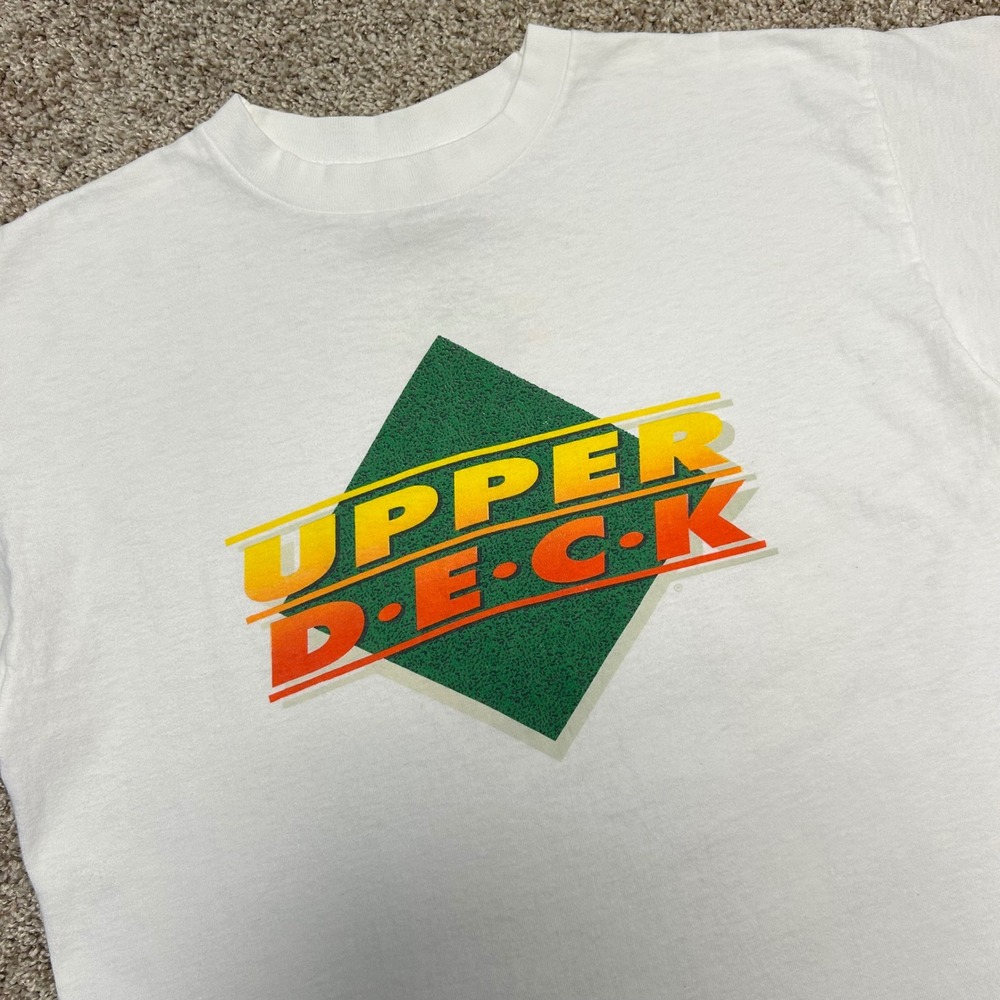 Vintage Upper Deck Tshirt Men Size Large Made In USA 90s Single Stitch Baseball